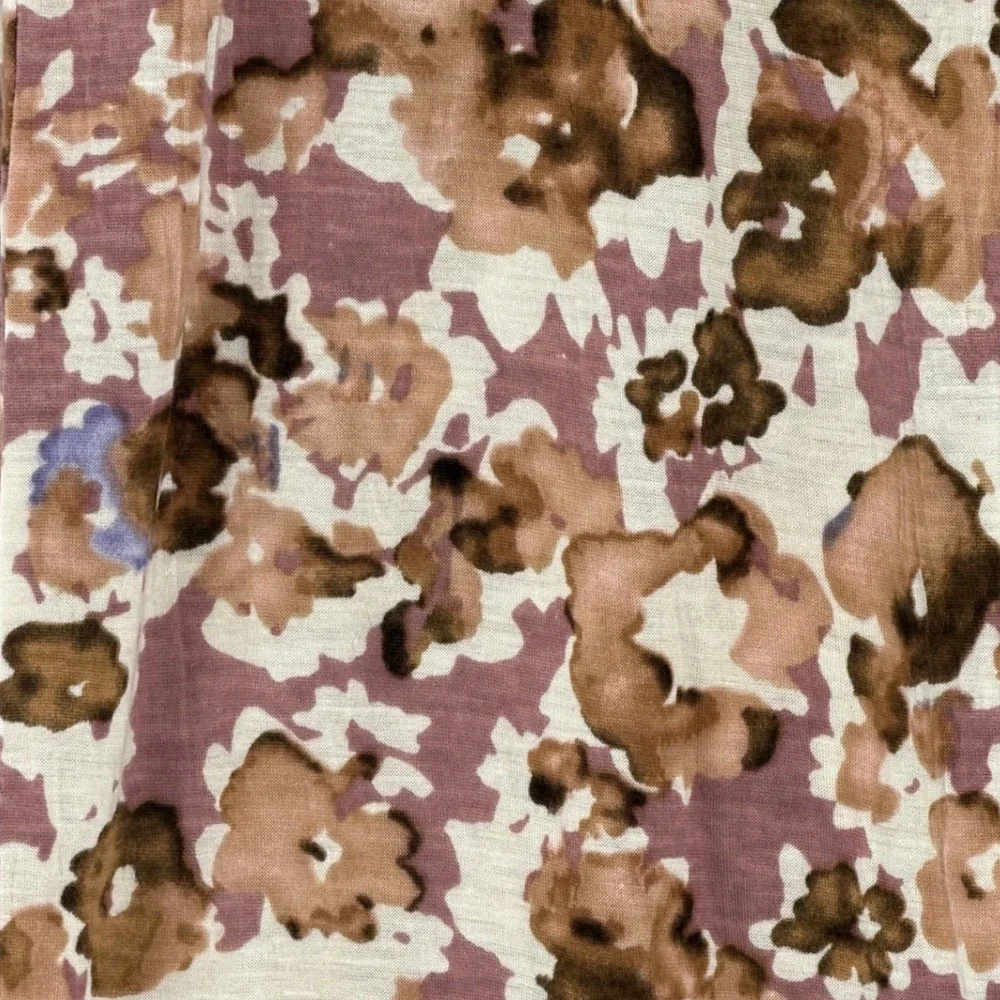 LOFT Floral Infinity Scarf Lightweight Women's Mauve‎ Brown Cream Boho 99-13